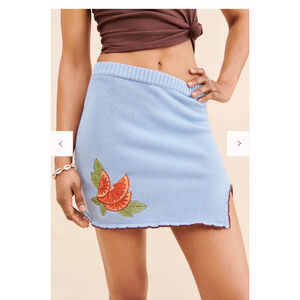 Another Girl Clementine Applique Knitted Mini Skirt Sm or Med $95 retail EUC
